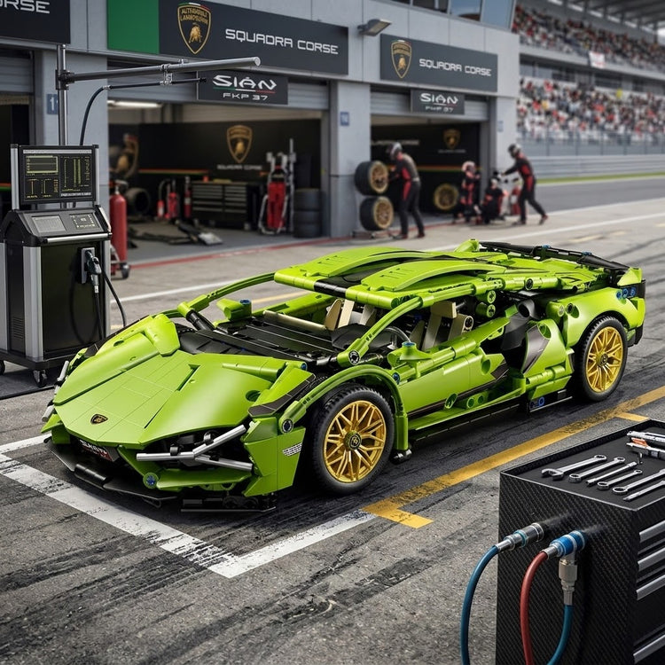 Supersportwagen grün – 1.280 Klemmbausteine | LEGO®-kompatibel