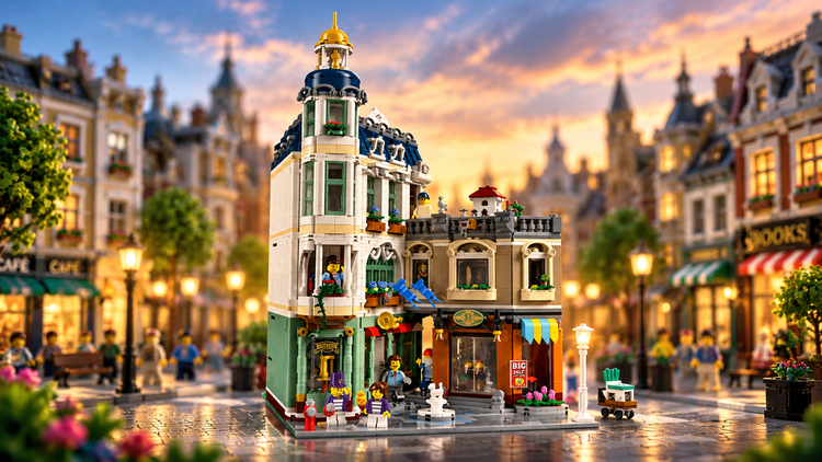 LEGO®-kompatible Einkaufsmeile - Bausteinset ähnlich Icons 11371
