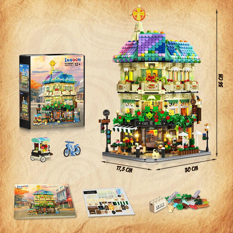 Café de Flore – detailreiches Klemmbaustein-Set mit 1.876 Teilen | LEGO®-kompatibel