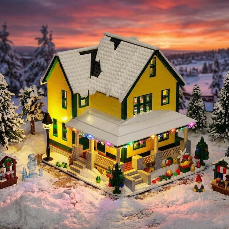 Weihnachtshaus mit Beleuchtung – festliches Klemmbaustein-Set | LEGO®-kompatibel