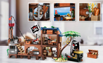 Piraten-Kai mit Beleuchtung – Klemmbaustein-Set mit Piratenhaus, 3 Umbauvarianten und Zubehör