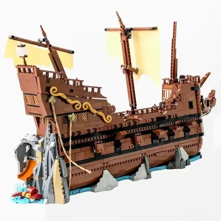 2912-teiliges Piratenschiff-Klemmbaustein-Set – großes Schiff mit Inneneinrichtung, Segeln und vielen Details