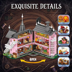Rosa Spukvilla – 2.826-teiliges Gothic-Gebäudemodell | LEGO®-kompatibel