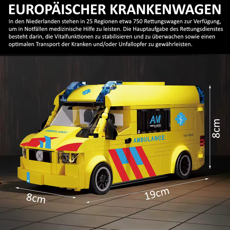 Lego-kompatibler Rettungswagen (Holland) - 648 Teile