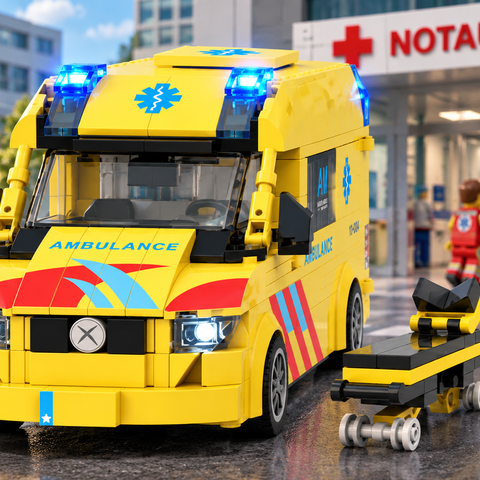 Lego®-kompatibler Rettungswagen - 648 Teile