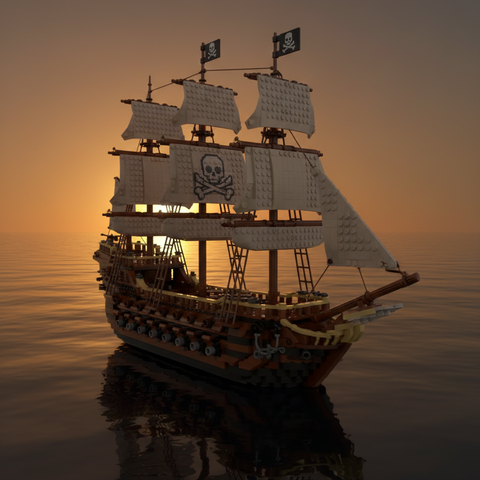 Piratenschiff Klemmbaustein-Set – 2.912 Teile mit Inneneinrichtung & Segeln | LEGO®-kompatibel