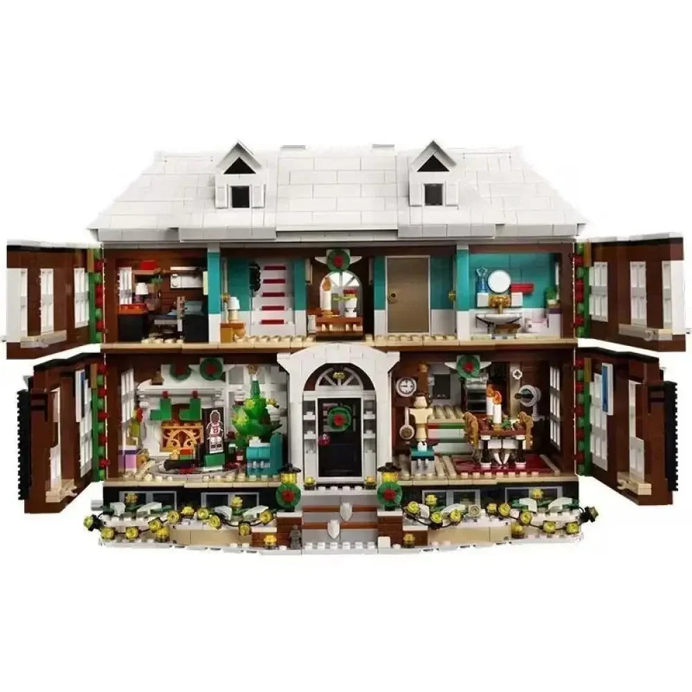 "Kevin allein zuhaus" - Großes Familienhaus – Klemmbaustein-Set mit 3.955 Teilen | LEGO®-kompatibel