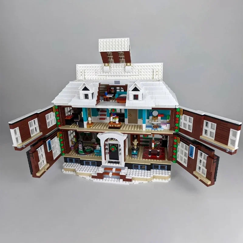 "Kevin allein zuhaus" - Großes Familienhaus – Klemmbaustein-Set mit 3.955 Teilen | LEGO®-kompatibel