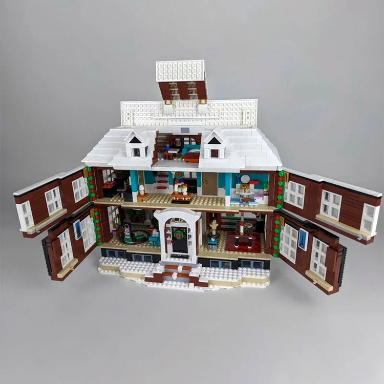 "Kevin allein zuhaus" - Großes Familienhaus – Klemmbaustein-Set mit 3.955 Teilen | LEGO®-kompatibel