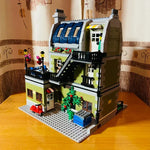 Restaurant Klemmbaustein-Set mit 2.469 Teilen – Modularer Gebäudebausatz | ähnlich Lego 10243
