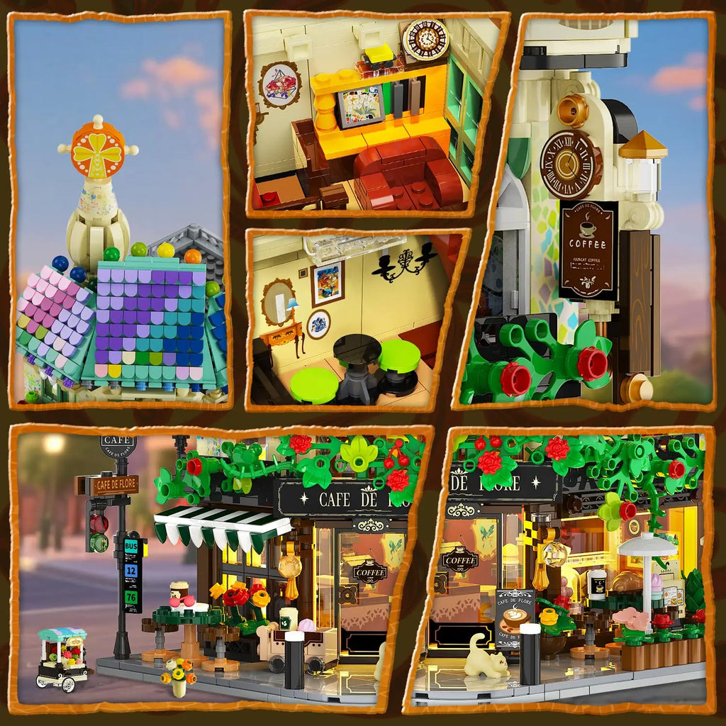 Café de Flore – detailreiches Klemmbaustein-Set mit 1.876 Teilen | LEGO®-kompatibel
