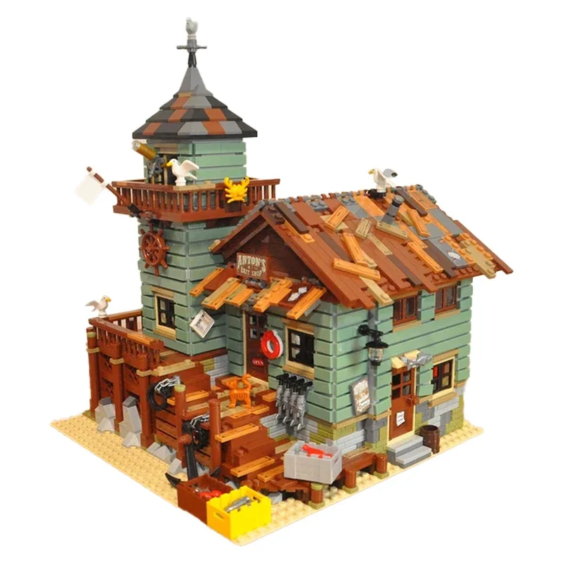 Fischerhaus am Hafen – detailreiches Klemmbaustein-Set mit 2.049 Teilen | LEGO®-kompatibel