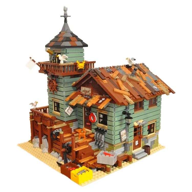 Fischerhaus am Hafen – detailreiches Klemmbaustein-Set mit 2.049 Teilen | LEGO®-kompatibel