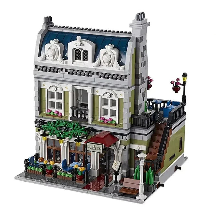 Restaurant Klemmbaustein-Set mit 2.469 Teilen – Modularer Gebäudebausatz | ähnlich Lego 10243