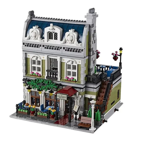 Restaurant Klemmbaustein-Set mit 2.469 Teilen – Modularer Gebäudebausatz | ähnlich Lego 10243